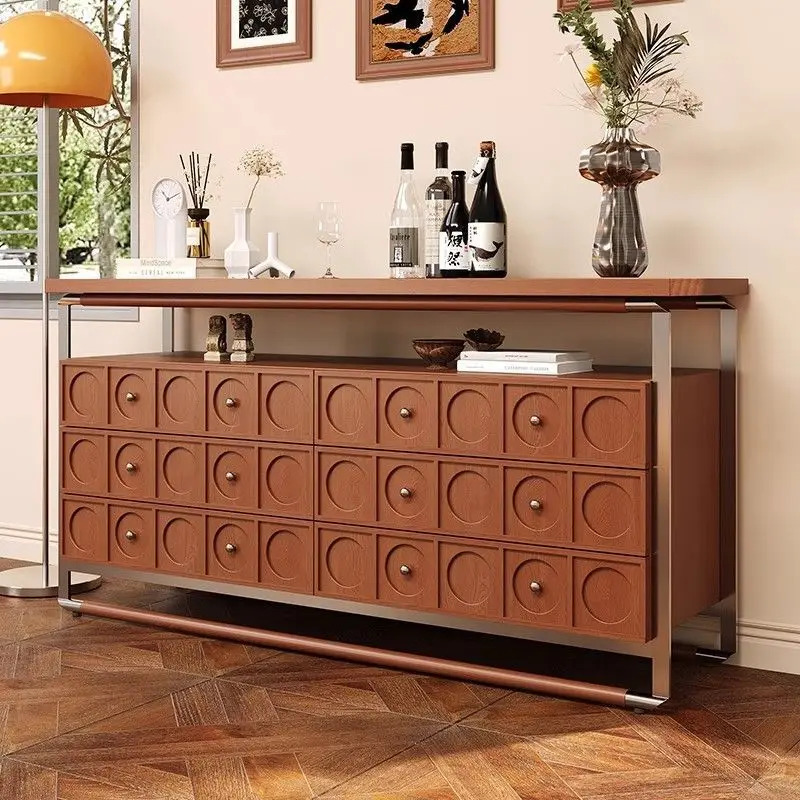 خشب الكرز الفرنسي القديم متين على الحائط، وخشب متين عالي الجودة، وخزانة جانبية للتخزين #4