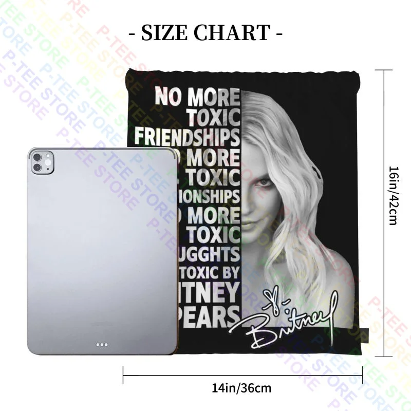 Britney Spears No More Toxic Lover Drawstring Bags Gym Bag Fashion Backpack Eco Friendly Large Capacity