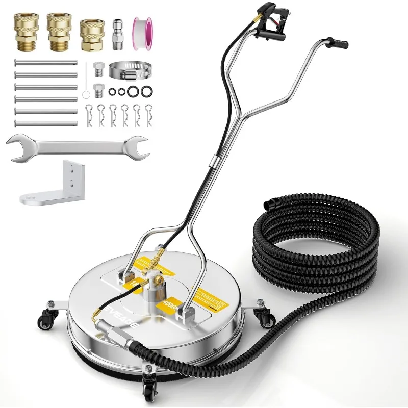 

18.5" Pressure Washer Surface Cleaner with Water Recovery System, EP004 Dual Handle Stainless Steel Power Washer Surface