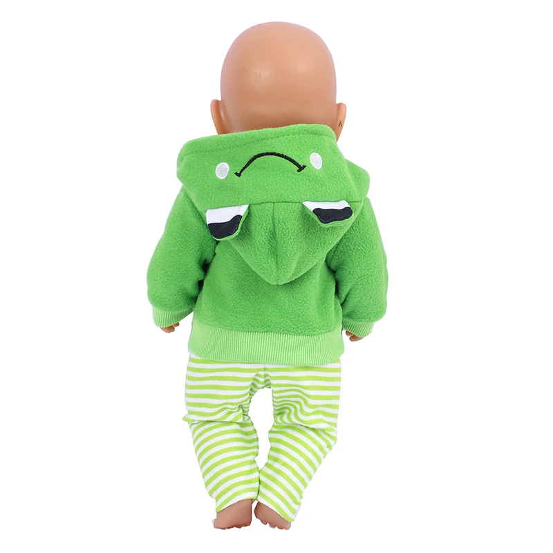 43cm Doll Clothes 18 Inch Doll Outfits Cute Frog Suit Baby New Born Doll Accessories Fit Reborn Dolls for Baby Birthday Gift Toy