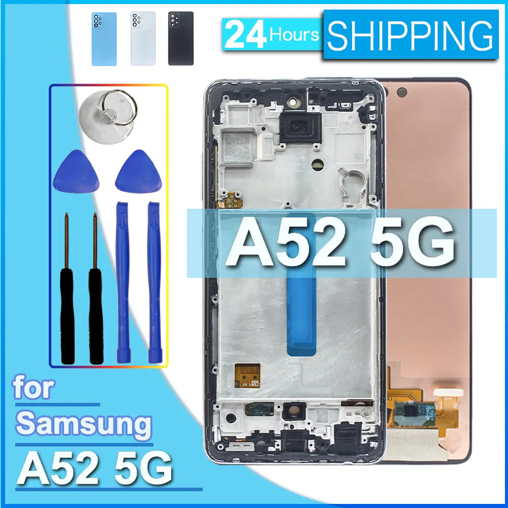 Tested LCD for Samsung Galaxy A52 5G LCD Display Touch Screen Digitizer Assembly for Samsung A52 5G Phone LCD A526B A526W A526U