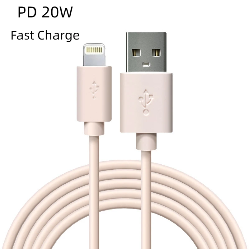 PD 20W USB to Lightning Charge Cable for iPhone 14 13 12 11Pro Max 2A Fast Charging Phone Data Cable for iPad Charger Wire Cord