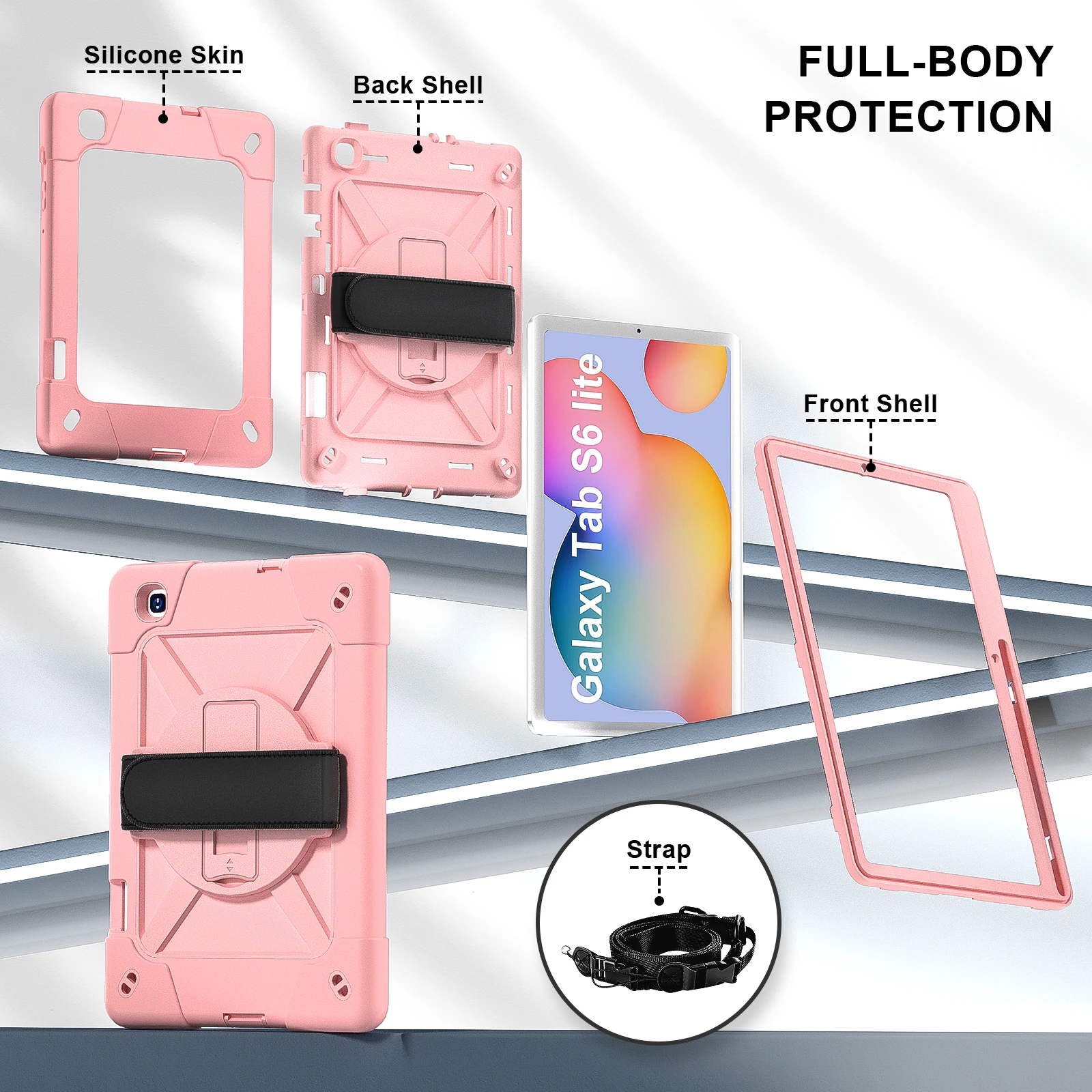 For Samsung Galaxy Tab S6 Lite 10.4 2022 SM-P613 P619 Tab A 8.0 2019 SM-T290 T295 Tablet Case Kids Shockproof Protector Cover