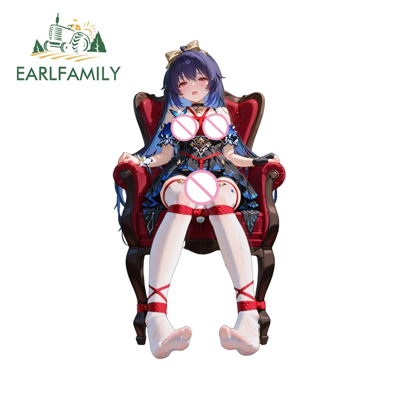 

EARLFAMILY Kawaii Bound Loli Cute Car Stickers Vinyl Ahegao Queen Scratch-Proof Decals Trunk Decor Creative Car Door Protector