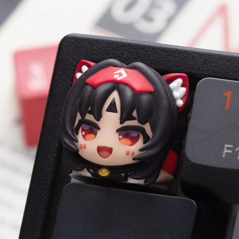 

Exclusive Resin Art Keycaps for Mechanical Keyboard Zenless Zone Zero Nekomiya Mana/Zhu Yuan Customized Layered Drip Gel Design