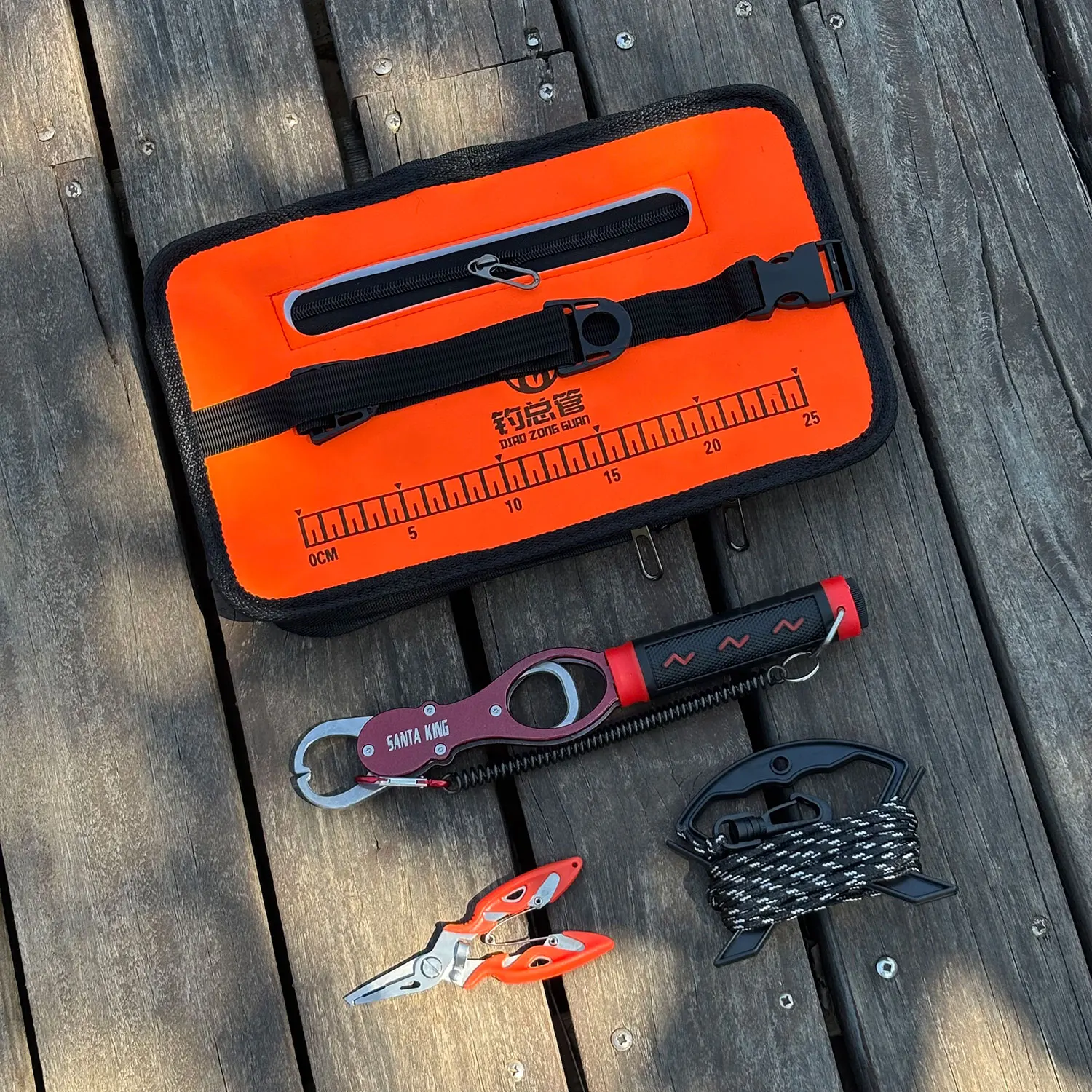 سلة السمك العائمة سانتا كينج وأدوات صيد الأسماك المضادة للانزلاق، مجموعة أدوات صيد الأسماك