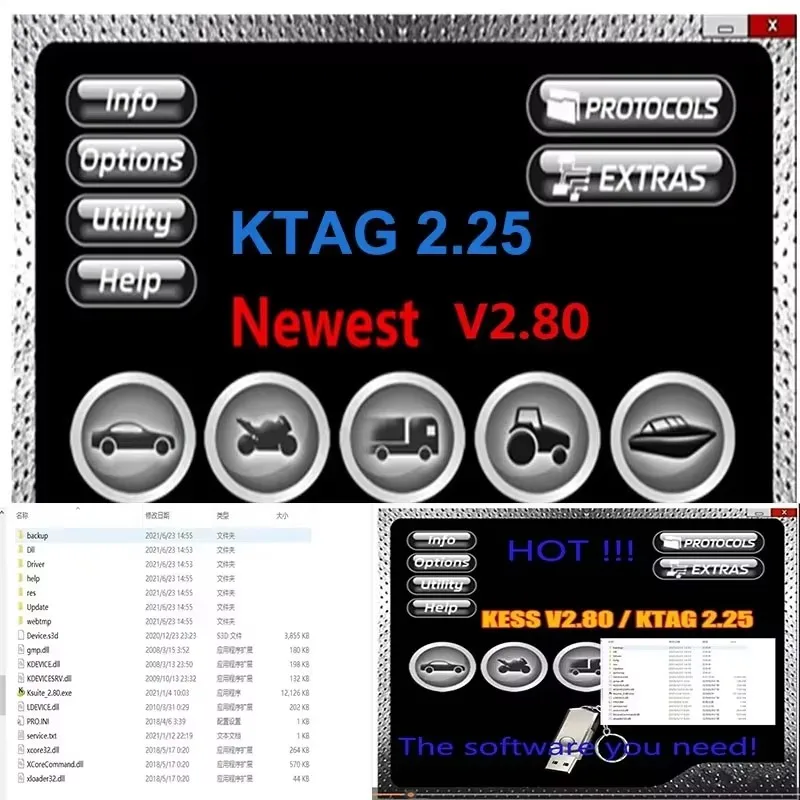 2024 Nuovo Checksum KTAG CLONE con & KESS Software Ksuite 2.80 per Kess V5.017 ECU Programmer ECU Chip Tuning Tool Ktag 2.25