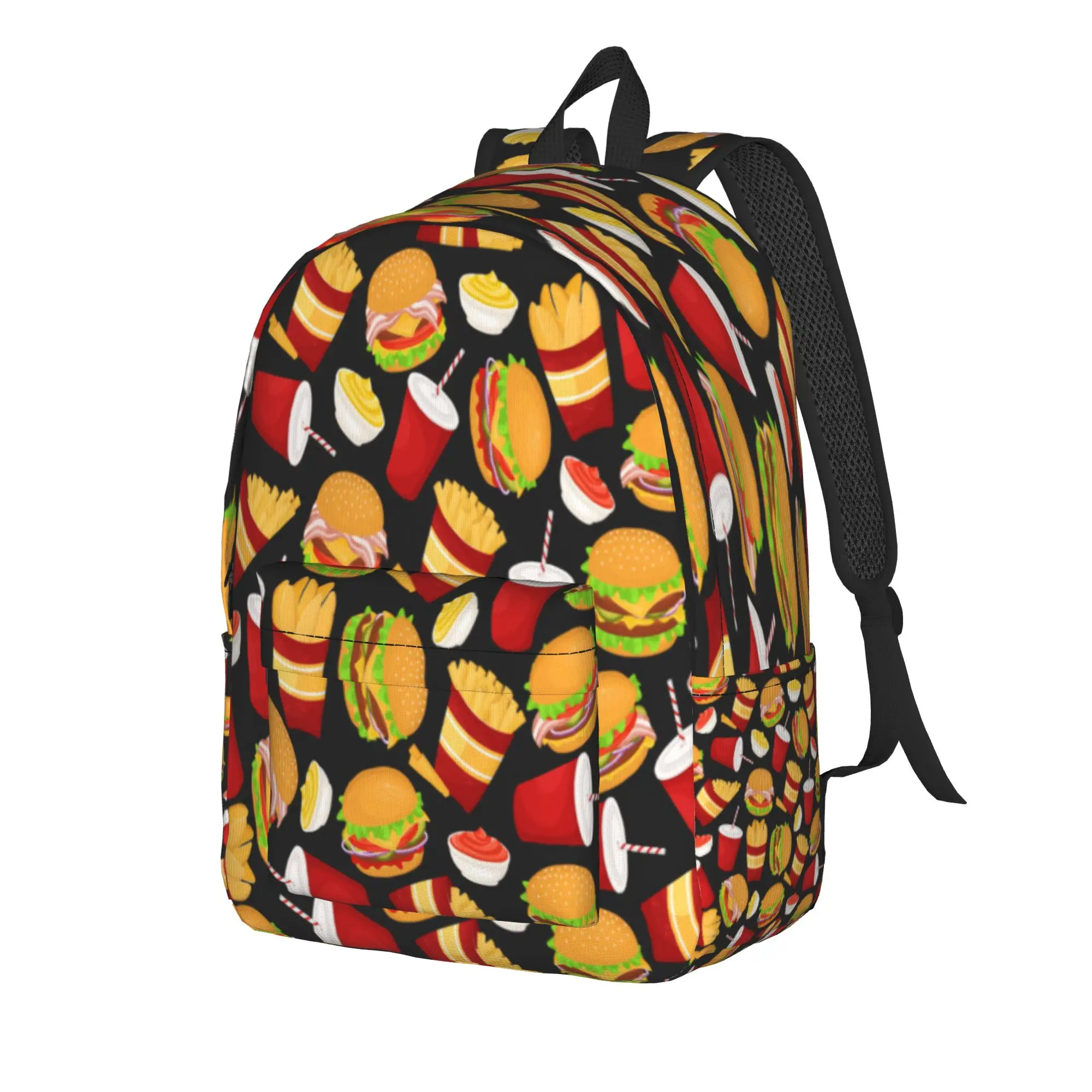 cute kawaii fast food meal Backpack  Kawaii Backpacks Female Cycling Print School Bags Colorful Rucksack