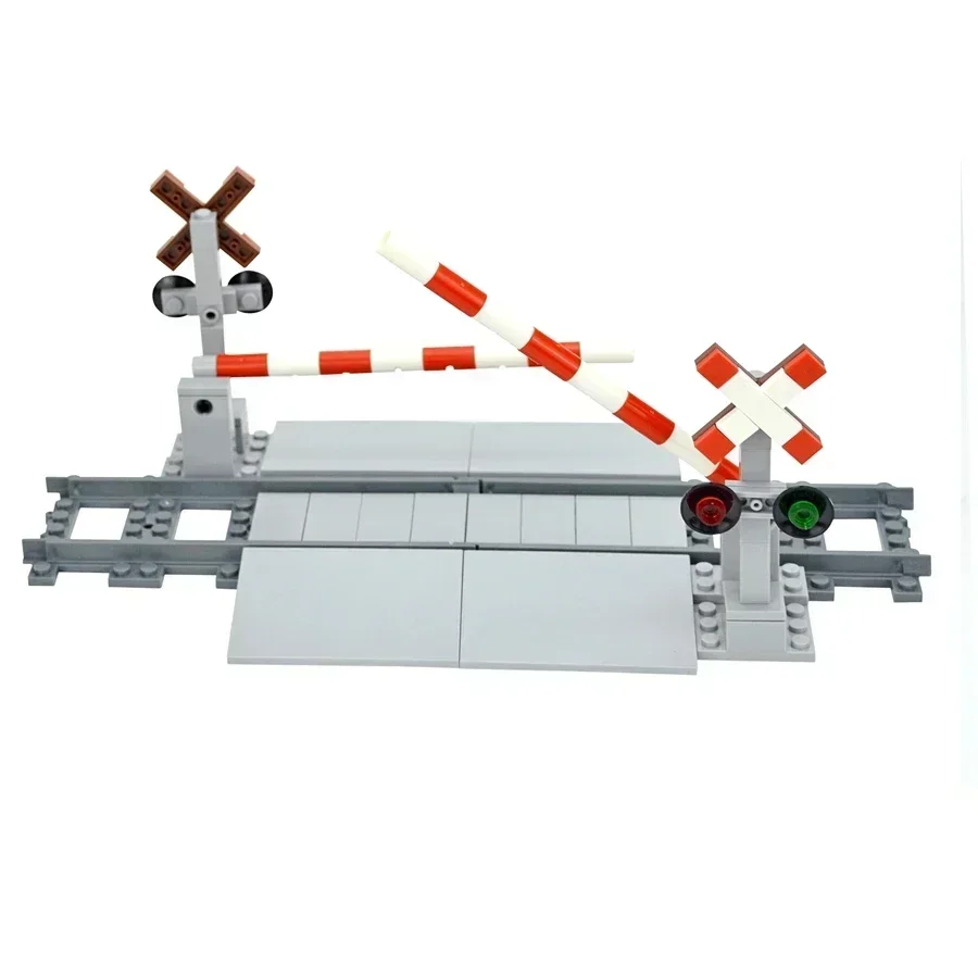 Stadstreinen Diy Bouwstenen Rechte Gebogen Rail Bakstenen Onderdelen Brug Tunnel Model Zachte Flexibele Cross Rails Spoorweg Moc Speelgoed