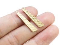 20pcs Hammered Stick Earring Charms, Bar Brass Findings, 27.7x5.3x0.85mm, Necklace Pendant, Jewelry Making R2459