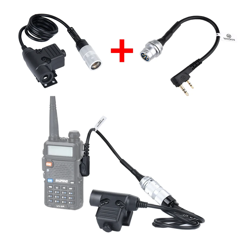 WADSN U94 PTT For Z-tactical TAC-SKY headset HD01 HD03 , to prc-624 PRC-148 152A PRC-152 Walkie talkie tactical u94 PTT 6pin