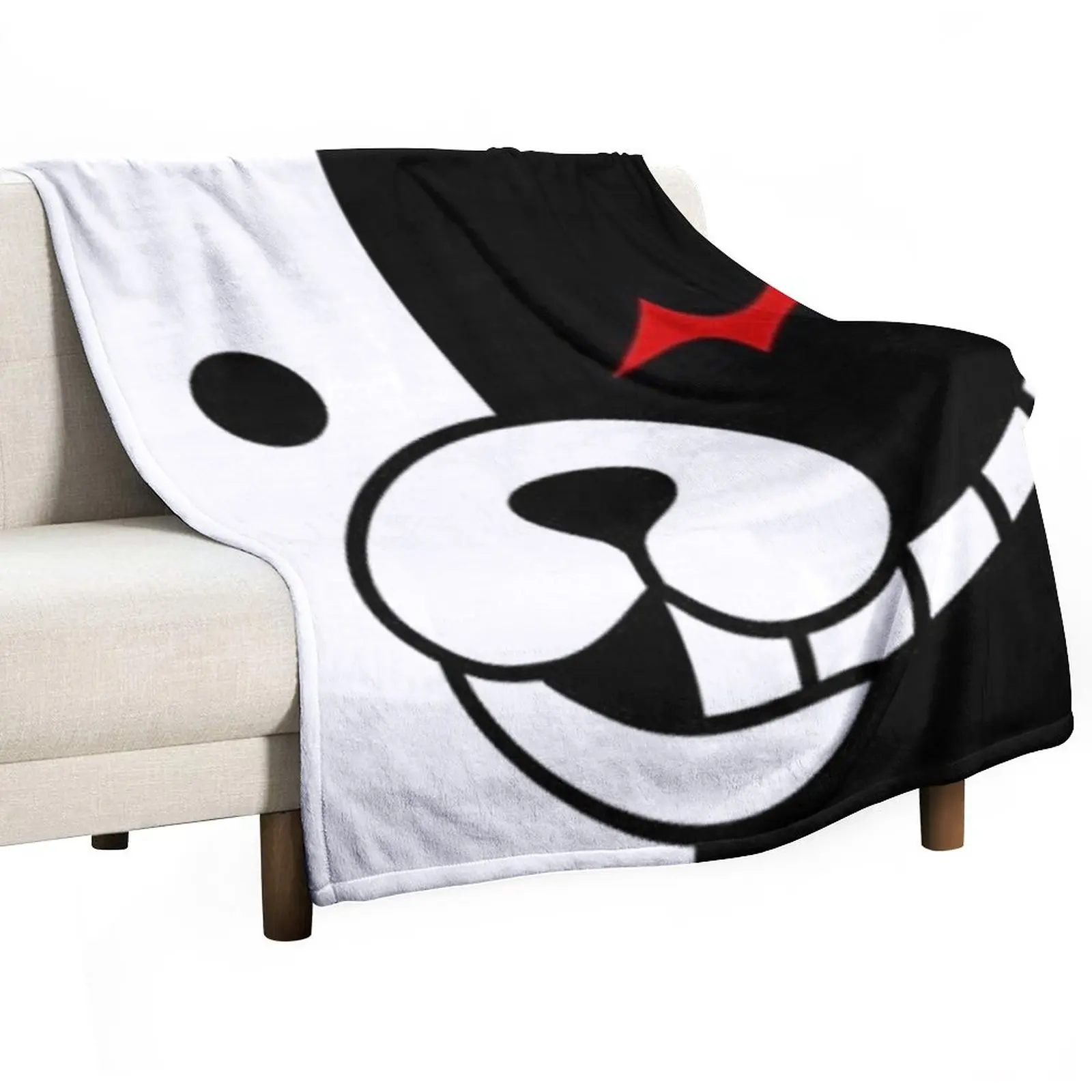 

Monokuma Throw Blanket Fluffy Softs Hair Sofas Multi-Purpose Blankets