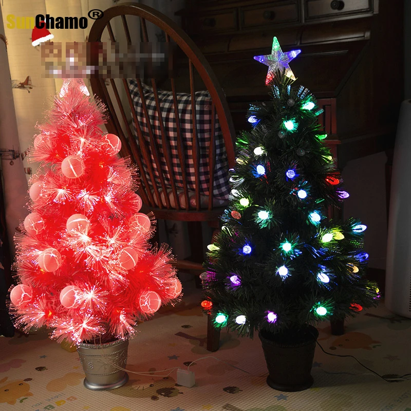 

100-240V Christmas Artificial Tree lamp light Home decor Potted Colored Pink Glowing Star cristmas Xmas Gift Festival Supplies