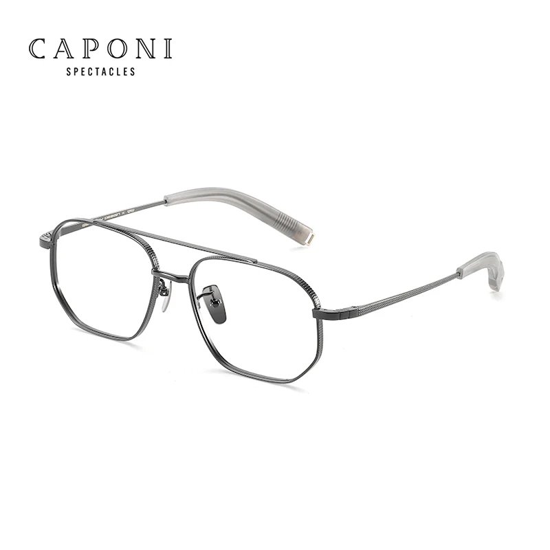 CAPONI Recept Mannen Brilmontuur Titanium Retro Vintage Business Leesbril Bijziendheid Computer Anti Blue Ray Frame PJ7518