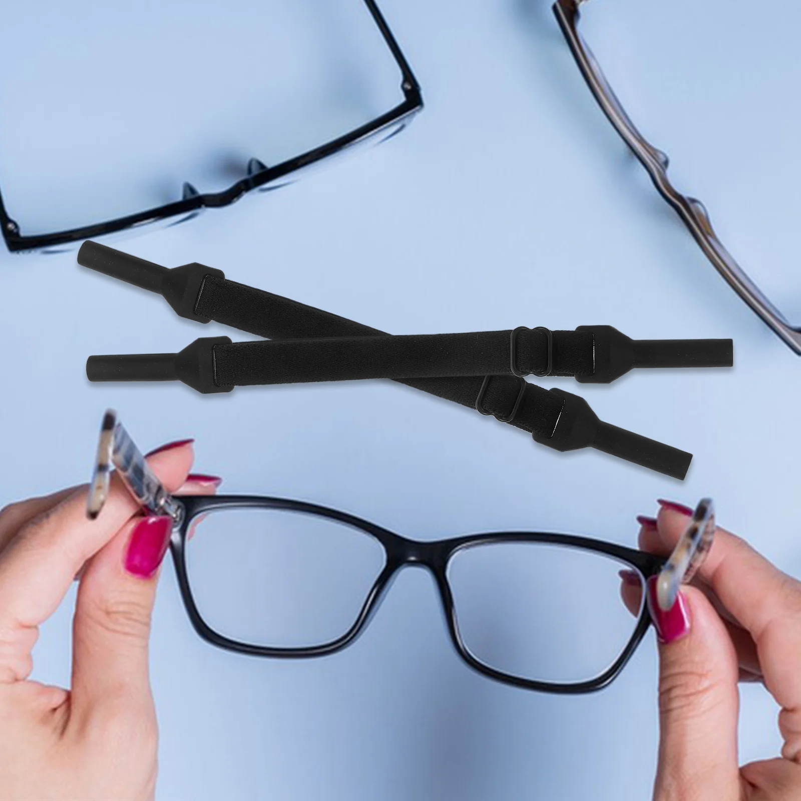 

6Pcs Glasses Elastic Sports Strap Adjustable Anti Slip Eyeglasses Holder for Adults Men Women Glasses Ear Cushion