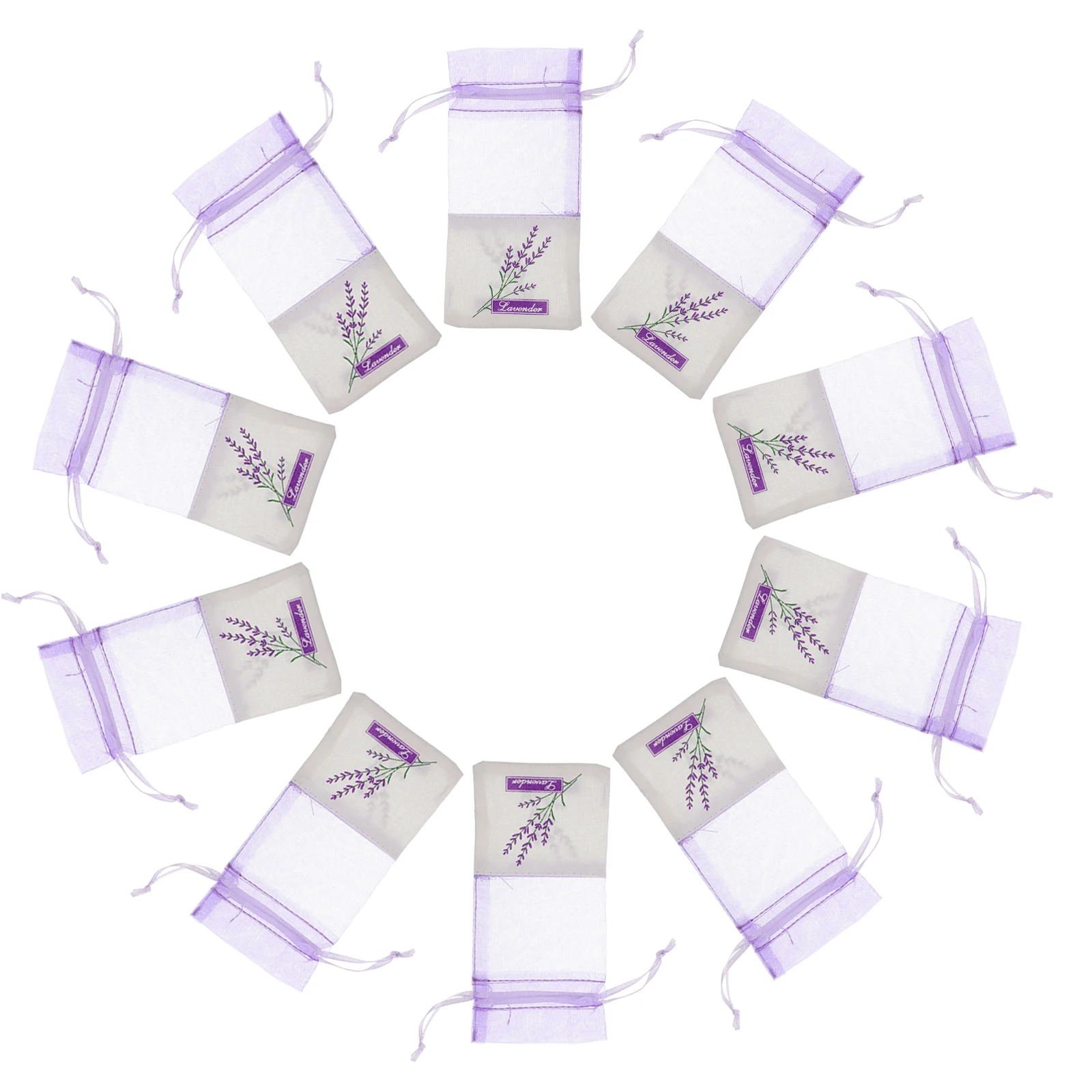 

10 Pcs Lavender Mesh Bag Empty Pure Cotton Drawstring Storage Wedding Favor Herbs Spices Sachet Bags Closet Packaging