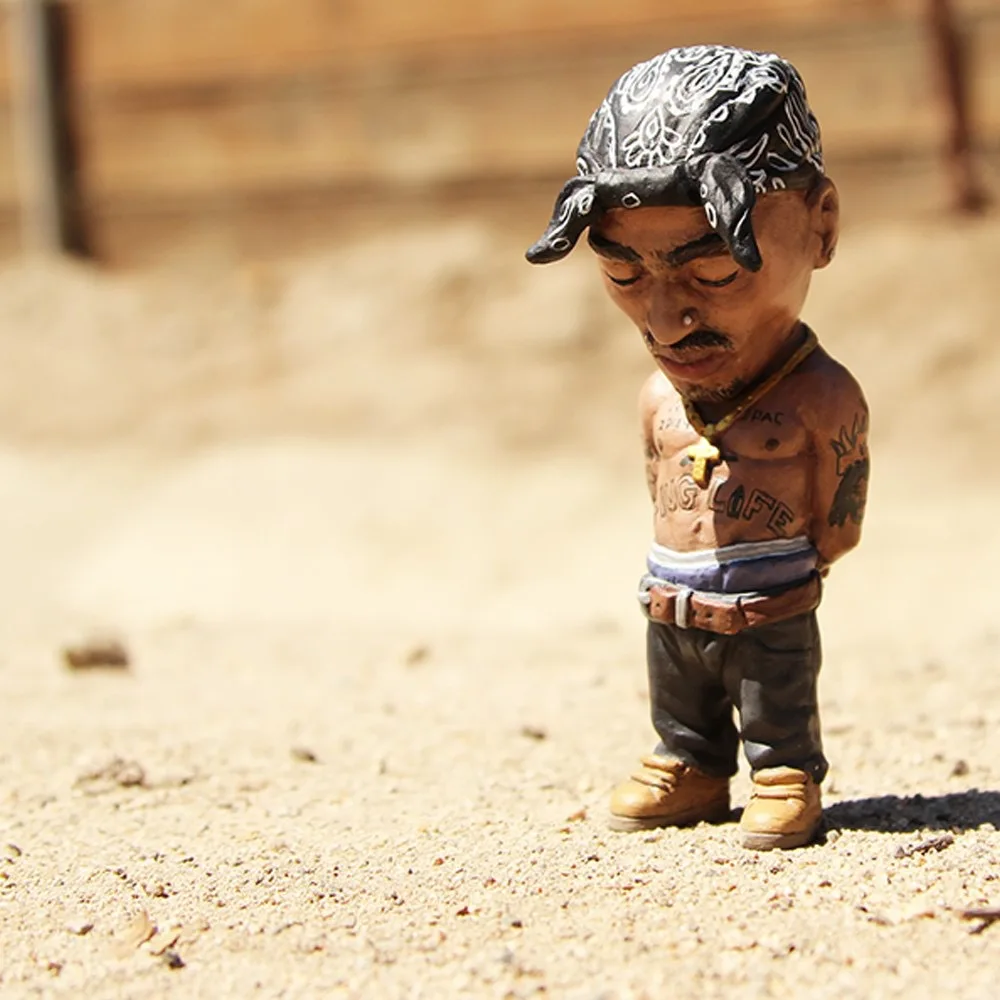 Urban Rapper Sculpture - Bandana Tattoo Artist Statue with Sunglasses (Hiphop Decor for American Street Culture Lovers)