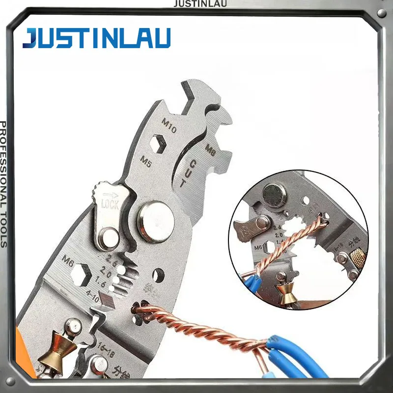 

Многофункциональные клещи для зачистки проводов JUSTINLAU 28-в-1: для разделения, зачистки, намотки, резки и зажима проводов