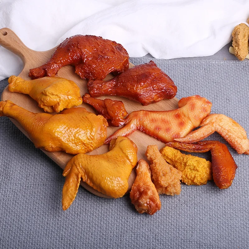 PVC Simulated Food Fried Chicken Legs Wings KFC Food Model Food Dish Props Chicken Wings Orleans Chicken Wings Artificial Food