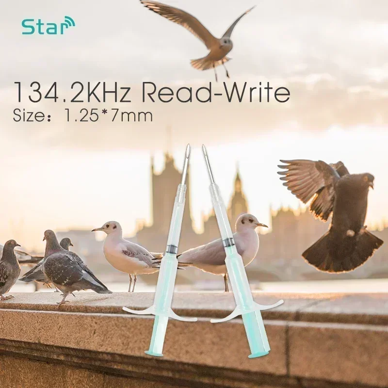 60PC 134.2KHz PET ID Tag Animal Microchips 2.12x12/1.4x8/1.25x7mm ISO11784/785 FDX-B kot pies, strzykawka węża EM4305 mikrochip rybny