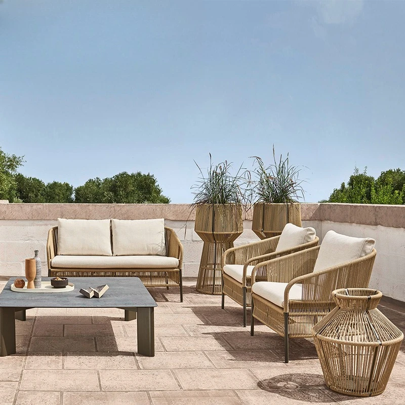 

Outdoor sofa leisure balcony rattan sofa combination villa outdoor