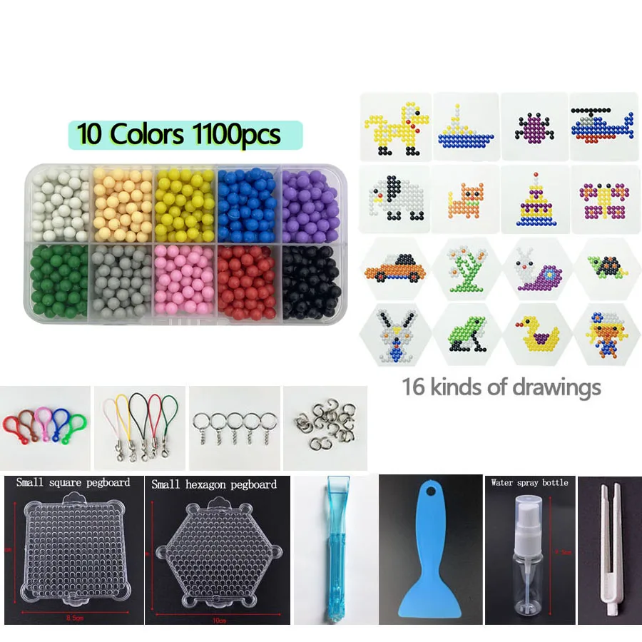 Ensemble de perles Hama faites à la main pour enfants, puzzle, perles, bricolage, pulvérisation d'eau magique, jeux de balle, jouets 3D pour filles, 5mm