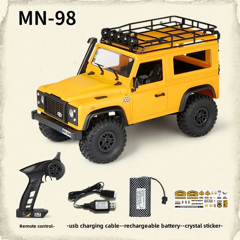 RC Cars MN98 4WD 2.4G Remote-controlled Climbing Car Bodyguard Camel Trophy Upgraded Edition Turn Signal Electric Model Toys Car