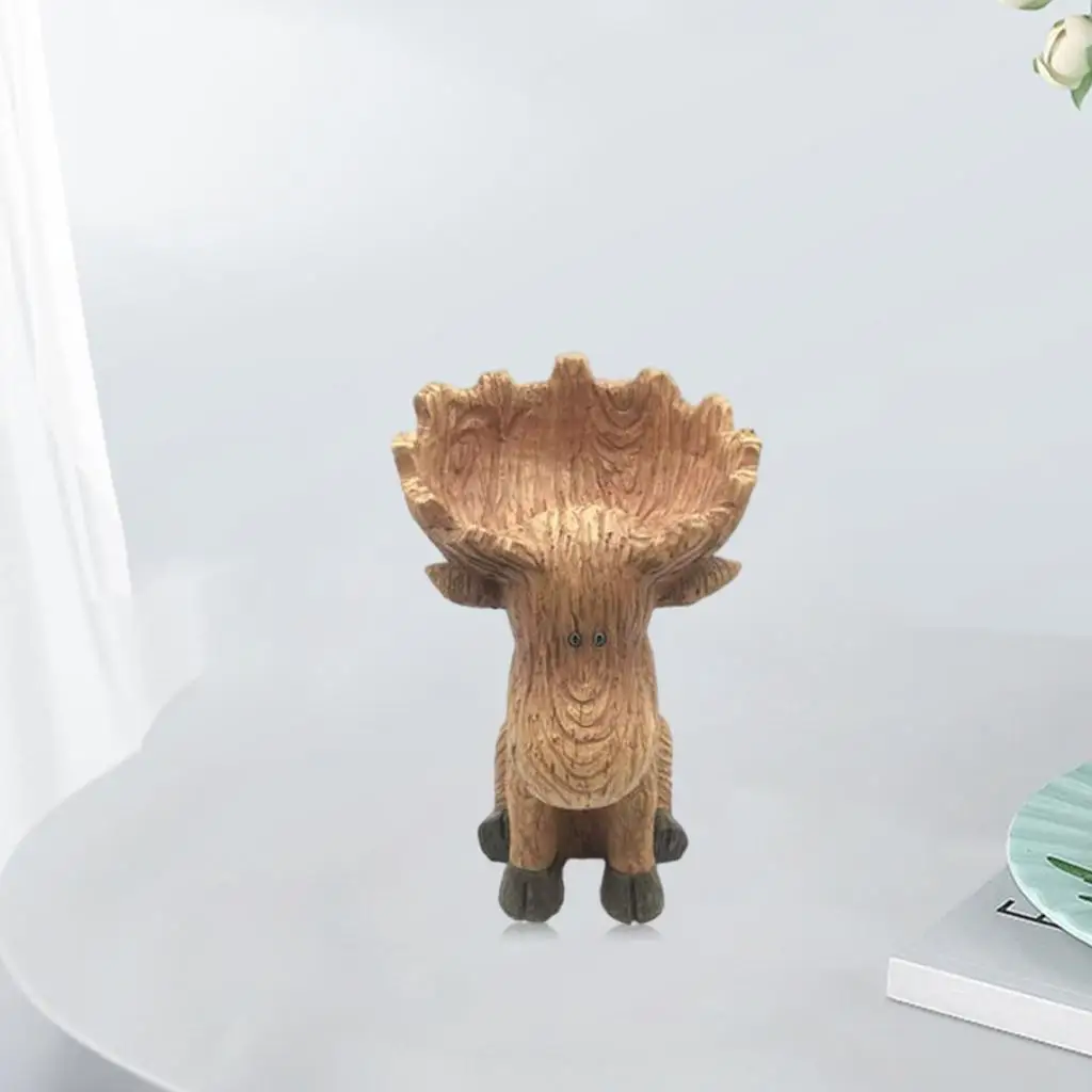

Decorative Deer Storage Tray Animal Statue Home Tabletop Decor Figure Holder for Candy Snacks Organizer for Makeup Perfume
