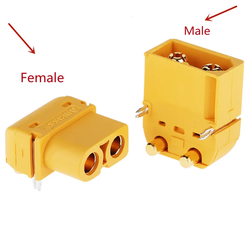 Amass XT60PW-F/M Yellow Male And Female Battery Plug Connectors for DIY RC Aircraft UAV Lithium Battery Charging Interface