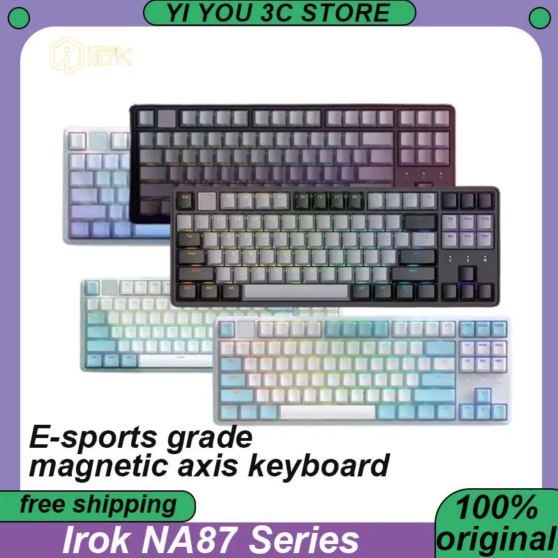 

Irok Na87 Series Magnetic Axis Wired Esports Keyboard Zero Dead Zone RGB Hifi Sound RT Hot Swap MAG/PRO PC Gaming Laptop Gamer