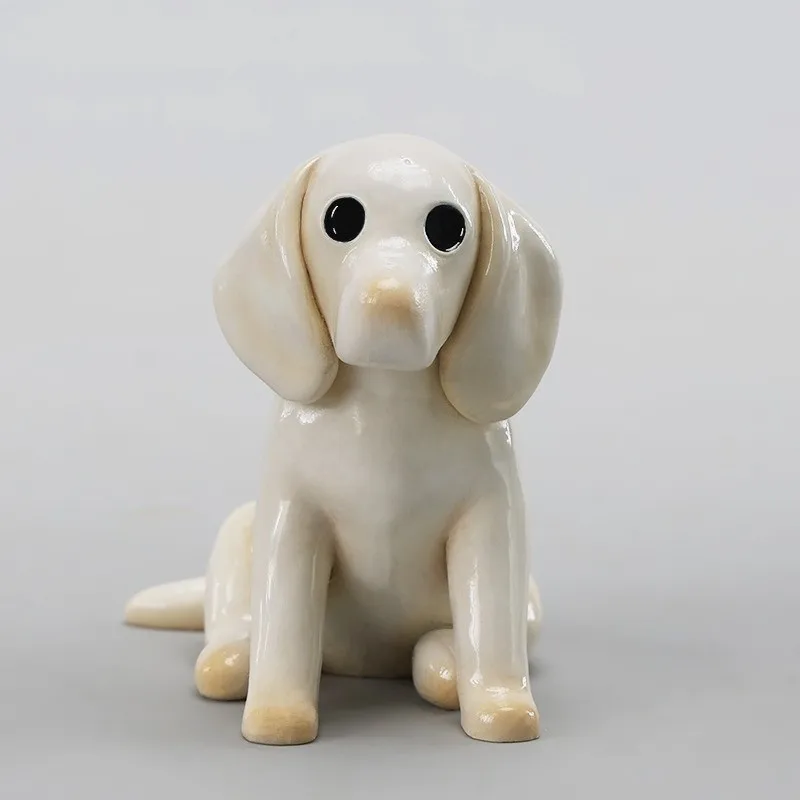 Ghost dog model simulation dog model cartoon white dog figure tide play desktop decoration gift