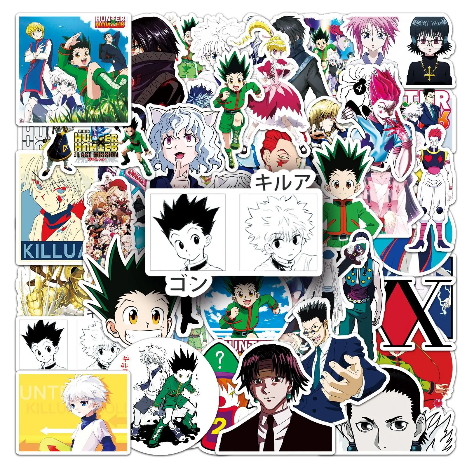 50Pcs/Set Hunter X Hunter Series HD Printd Sticker Decoration Notebook Phone Sticker High Quality DIY Hand Account Diary Sticker