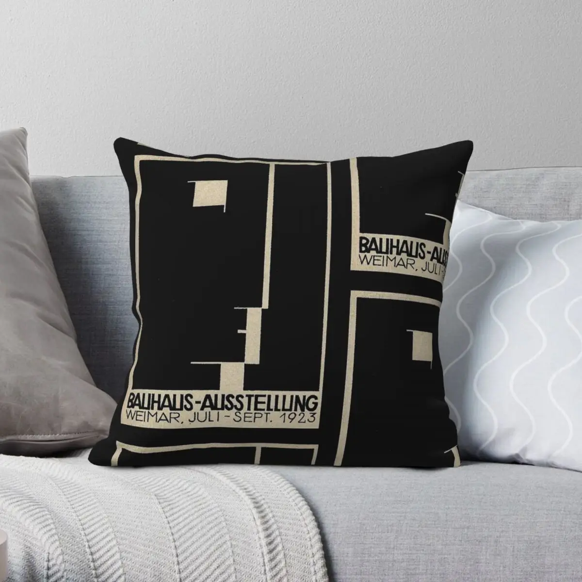 

Bauhaus Exhibition 1923 Weimar Square Pillowcase Polyester Linen Velvet Printed Zip Decor Sofa Seater Cushion Cover