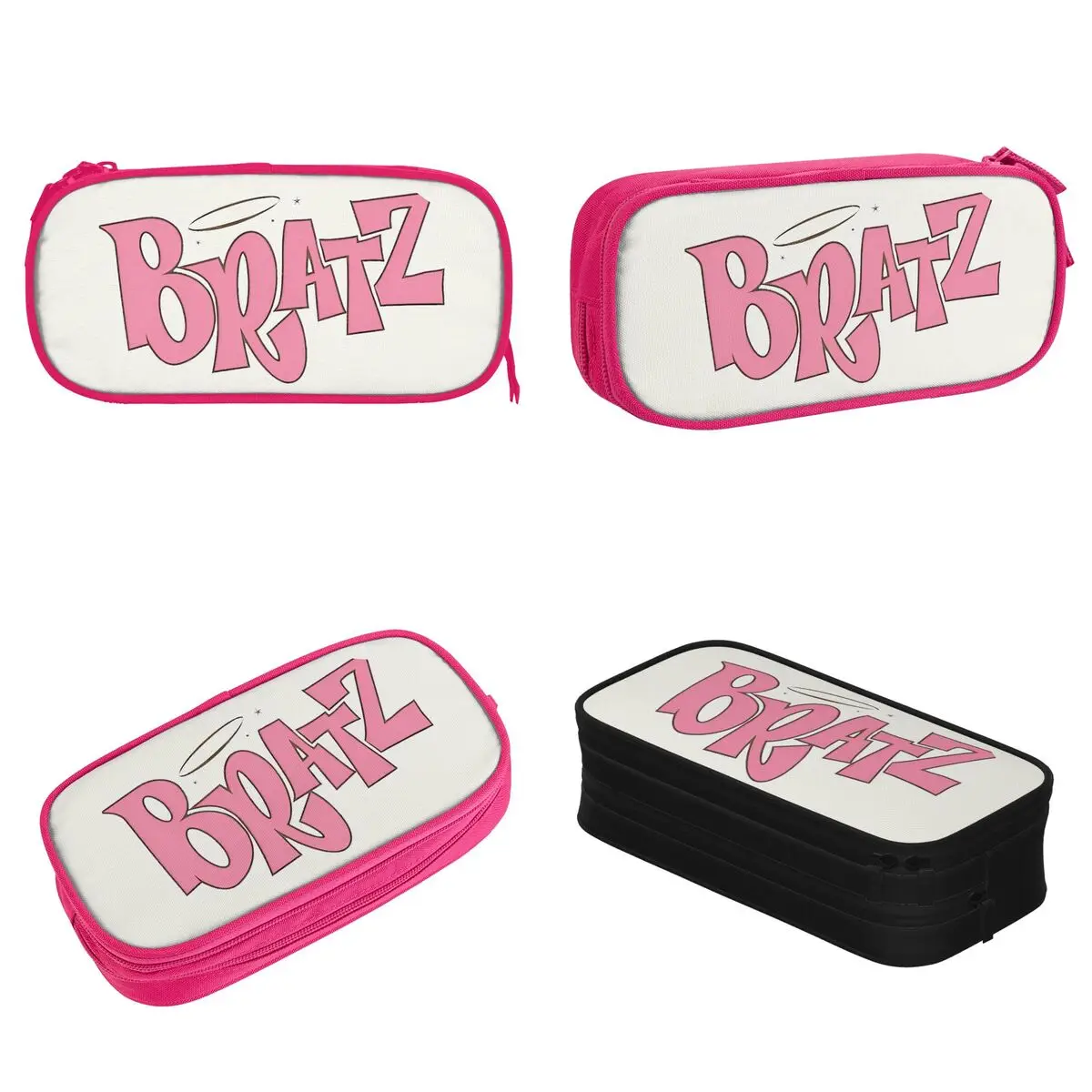 Fashion Bratz Logo Pencil Cases Doll Cartoon Pencilcases Pen for Student Big Capacity Bags School Supplies Gifts Stationery