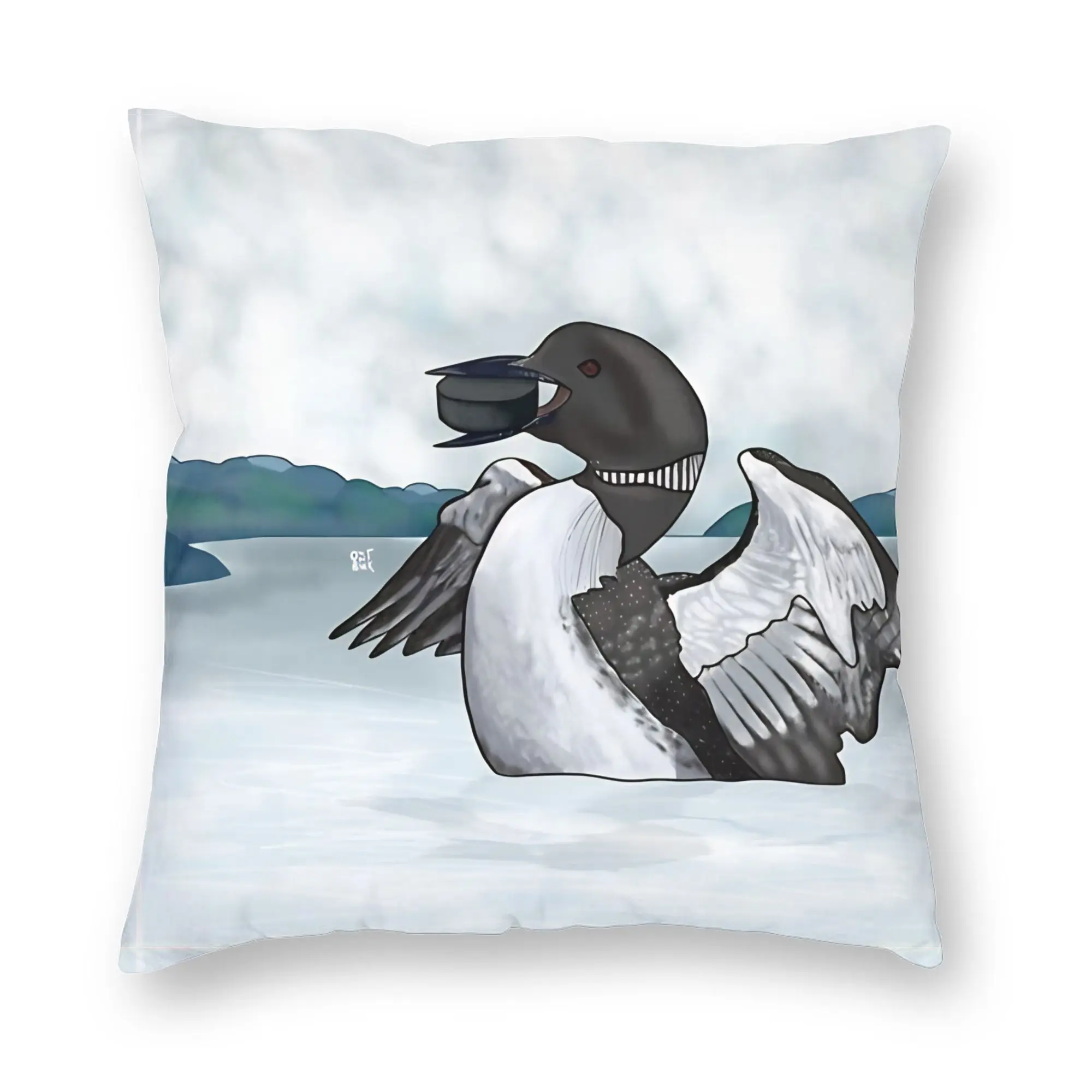 Heated Rivalry Inspired Hockey Puck Loon  Pillowcase Polyester Cushion Cover Decorations  Pillow Case Cover Home Zippered 18'