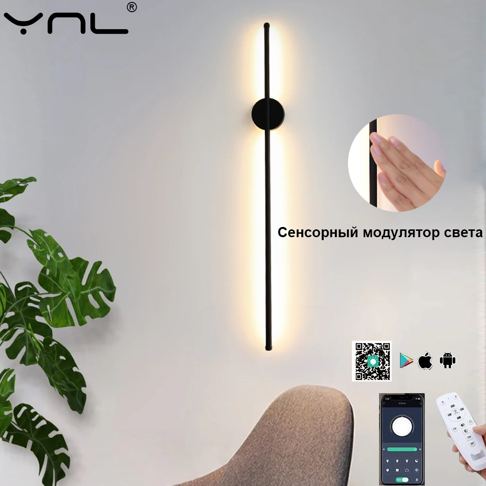 

Modern Nordic LED Wall Lamps Minimalism Bedside Sconce Wall Light Fixture Bedroom Living Room For Home Decora Luminaire 100cm