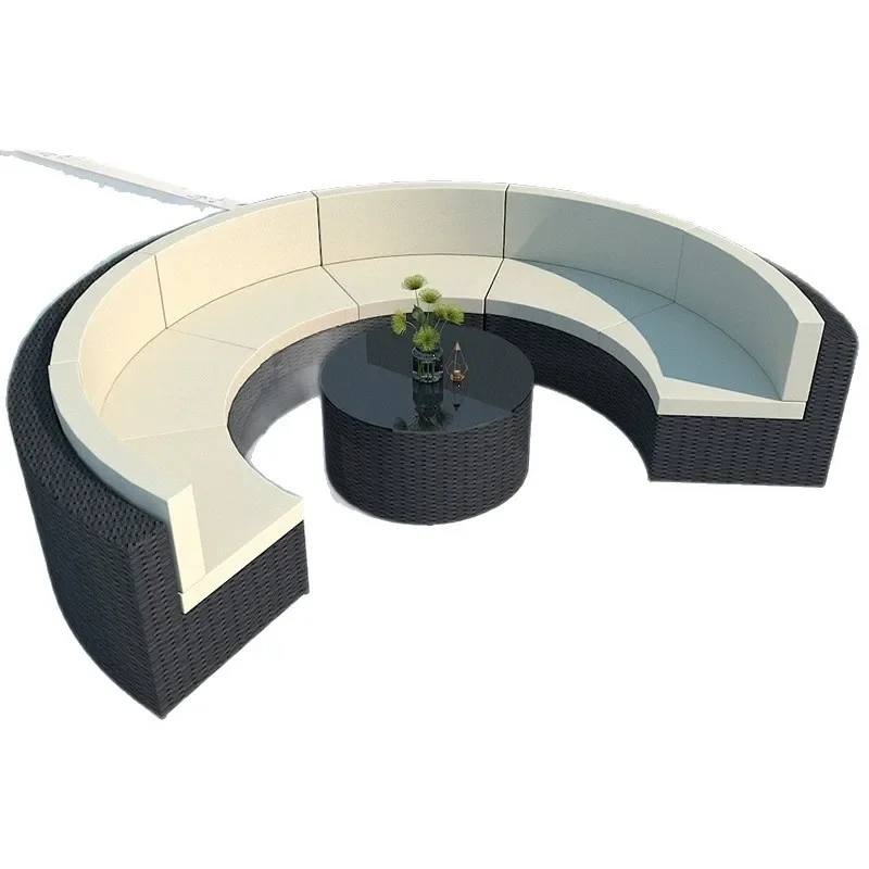 Combinaison de canapé en rotin pour Villa de loisirs, hôtel, jardin, cour, terrasse extérieure, siège de carte