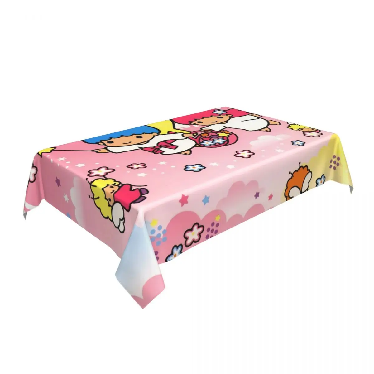 Custom Rectangular Little Twin Stars Sanrio Cartoon Kiki Lala Tablecloth Fit 40