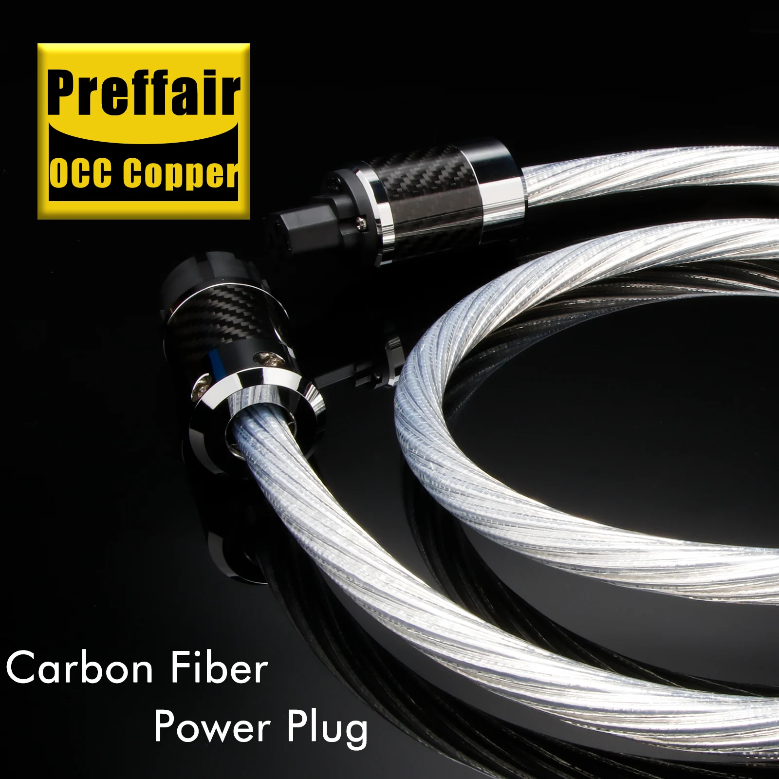 Preffair Hi-end OCC Silver Plated AC Power Cable HiFi Audio US/EU/AU Power Cord Silver Plated Power Cable for Amplifier Filter - view 4