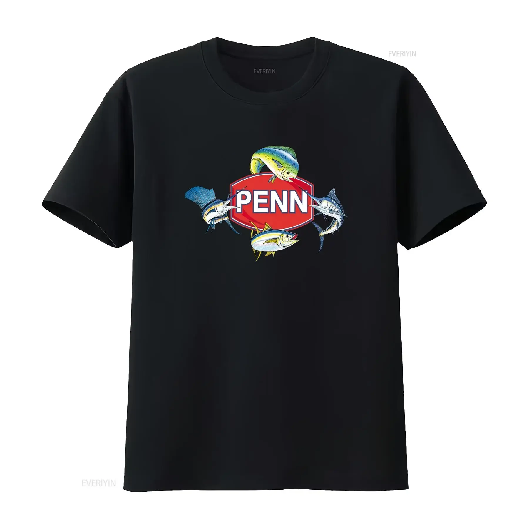 Neues PENN Fishing Salzwasserrollen-Ruten Herren Logo T-Shirt USA Größen S-5XL Vintage Washed Unisex Top für den Alltag Homme