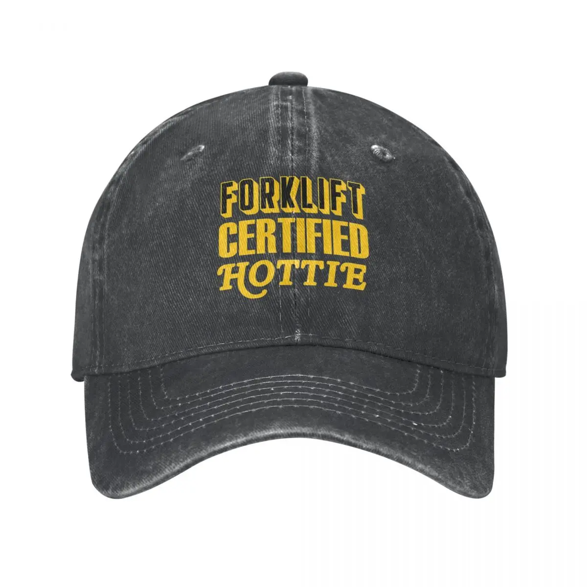 Forklift Certified Hottie Baseball Caps Snapback Washed Denim Hats Outdoor Adjustable Casquette Streetwear Baseball Cowboy Hat