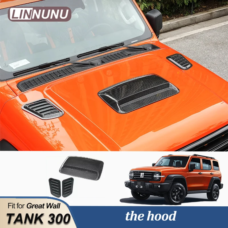 

LINNUNU Hood Air Intake Cover For Great Wall GWM WEY TANK 300 Decoration Retrofit Fitted To The Engine Hood Air Intake Exterior