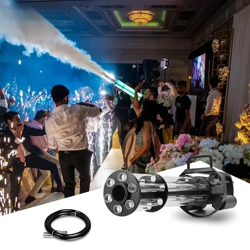 High Quality LED CO2 Gun DJ Party Wedding Stage Effect Handhold Co2 Jet Machine Gatling Fog Cannon Smoke Spray Gun