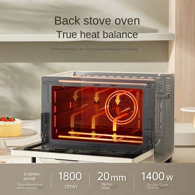 Household Electric Oven Wind Oven Open Hearth Multifunctional 40L Electric Oven Enamel Inner Liner Three Layers FC40E