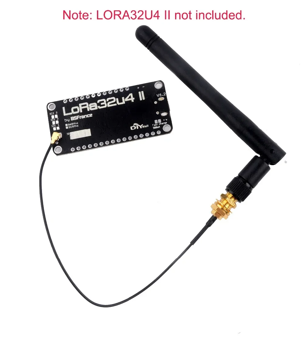 Imagem -04 - Antena para Placa de Módulo Lora32u4 ii Lora 868mhz 915mhz Gsm Ipx Ipex 1.13 Uf.l 2dbi Integrado Ipex para Sma 10 Pcs