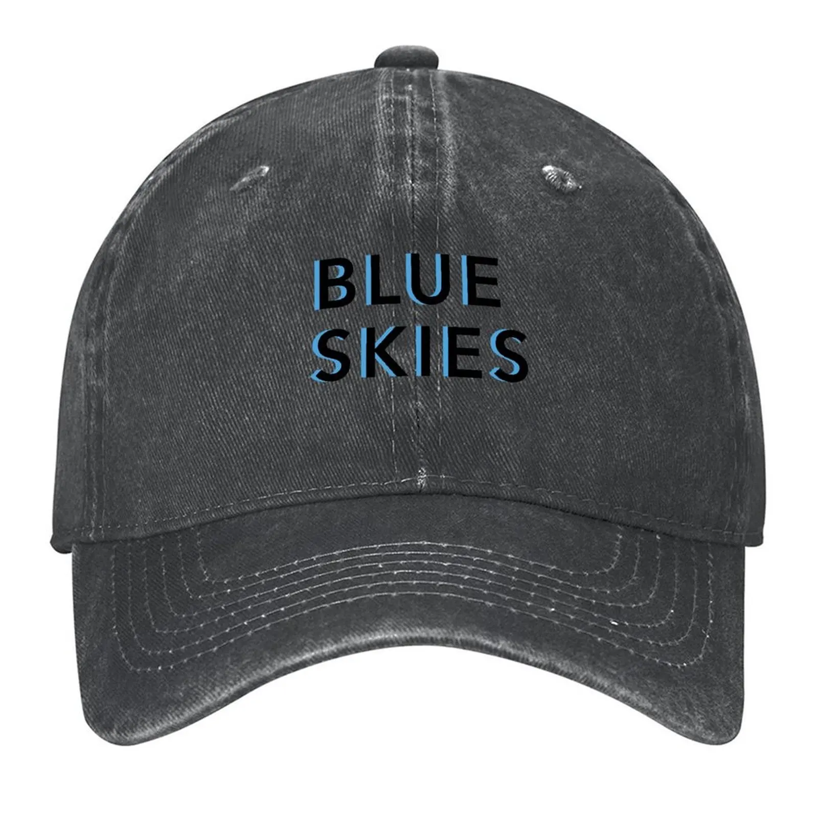 

Blue Skies Text Baseball Cap Unique hats Hip Hop Snapback Cap Bobble Hat Men Women's