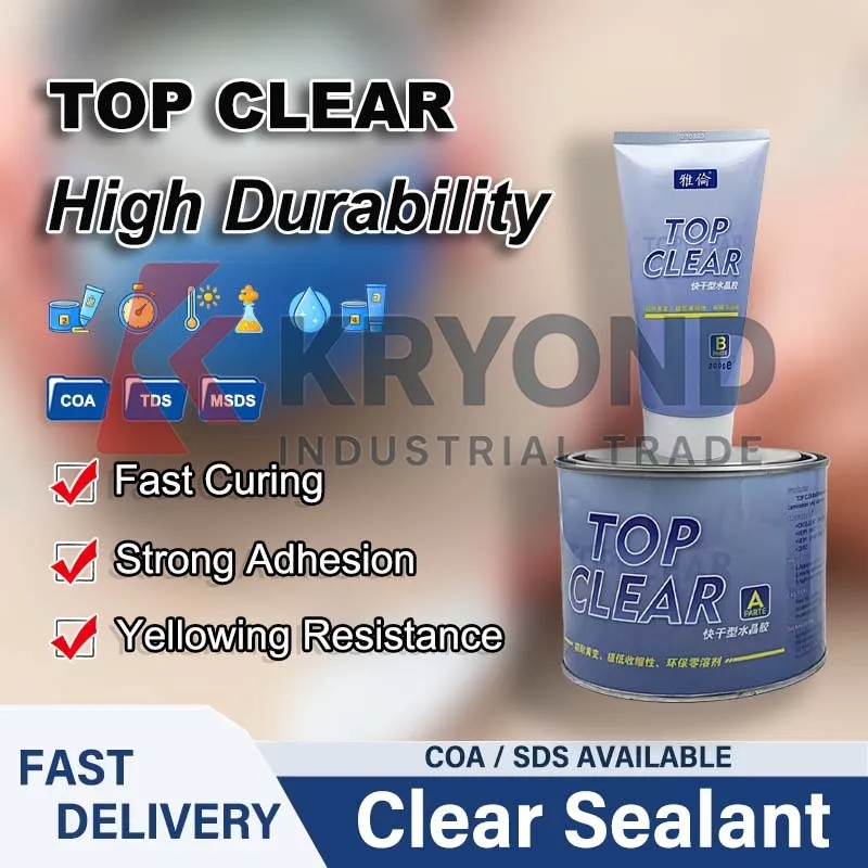 TOPCLEAR Fast Dry Epoxy Resin Marble Granite Stone Repair and Bonding 10 Years Non-Yellowing Crystal Clear Durable Performance