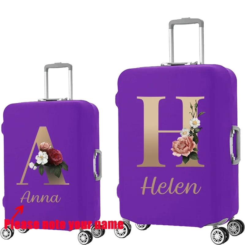 

Free Custom Name Travel Case Cover Purple Luggage Cover Elastic Apply To 18-32 Inch Travel Luggage Dust Cover Travel Accessories