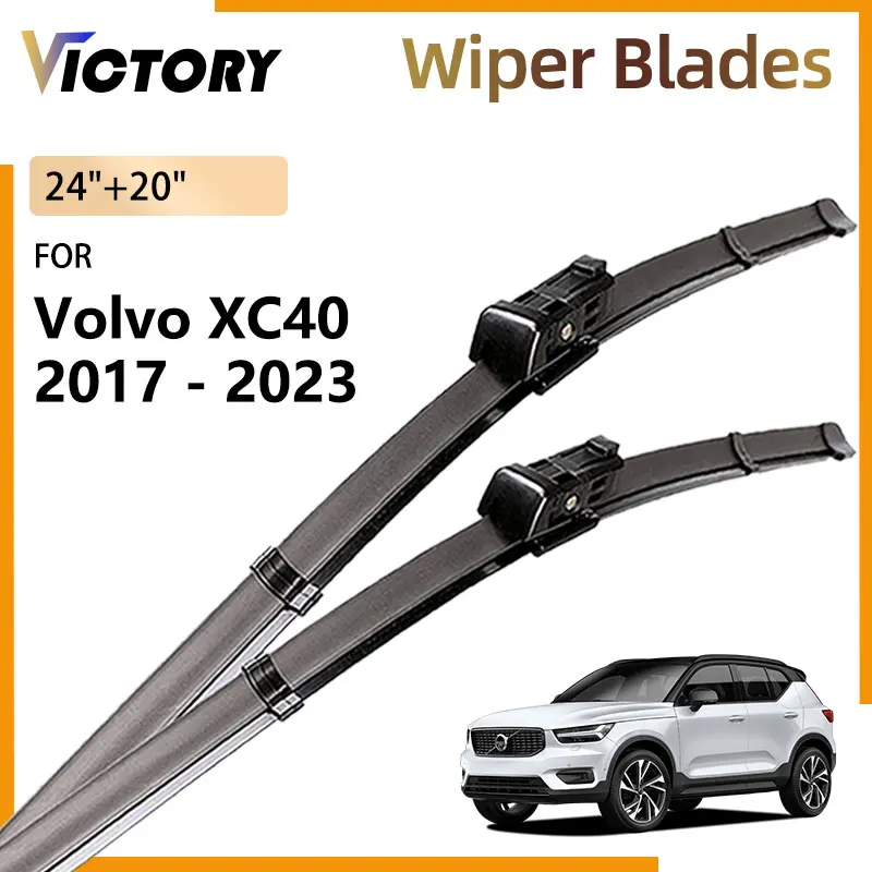 For Volvo XC40 2017 - 2023 2022 2021 2020 2019 2018 Recharge EV Front Wiper Blades Windshield Windscreen Window Brushes 24