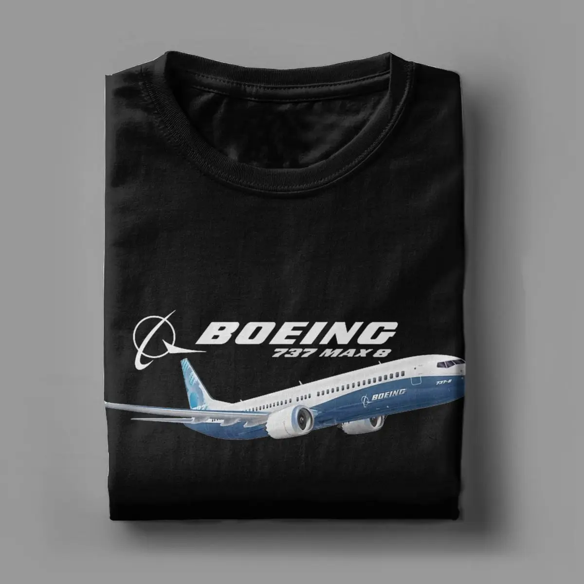 Boeing 737 Airplane T Shirt Men Women Cotton Novelty T-Shirt Round Collar Tees Short Sleeve Tops Gift Idea